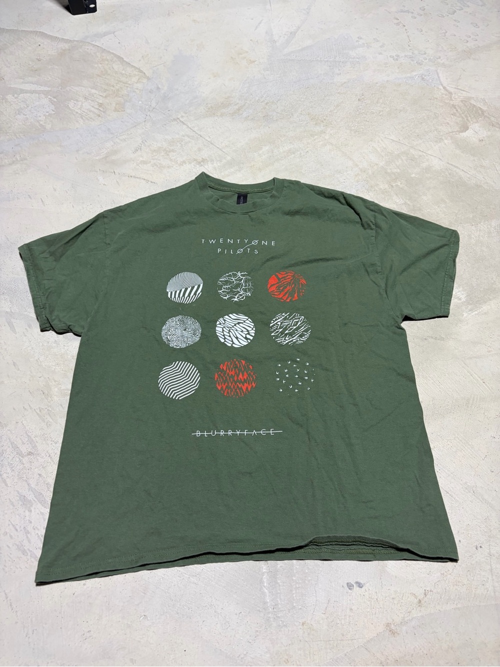 Twenty one pilots gildan Green Short-Sleeve Graphic Tee blurry face xl